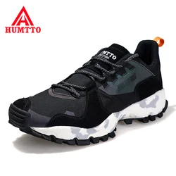 HUMTTO-zapatos de acampada para hombre y mujer, zapatillas de caza antideslizantes, transpirables, de cuero, para escalada al aire libre