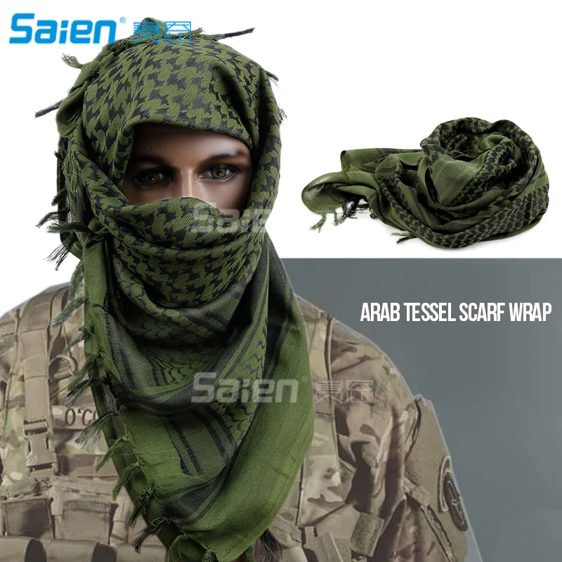 100% Cotton Military Shemagh Arab Tactical Desert Keffiyeh Thickened Scarf Wrap for Women and Men 43\