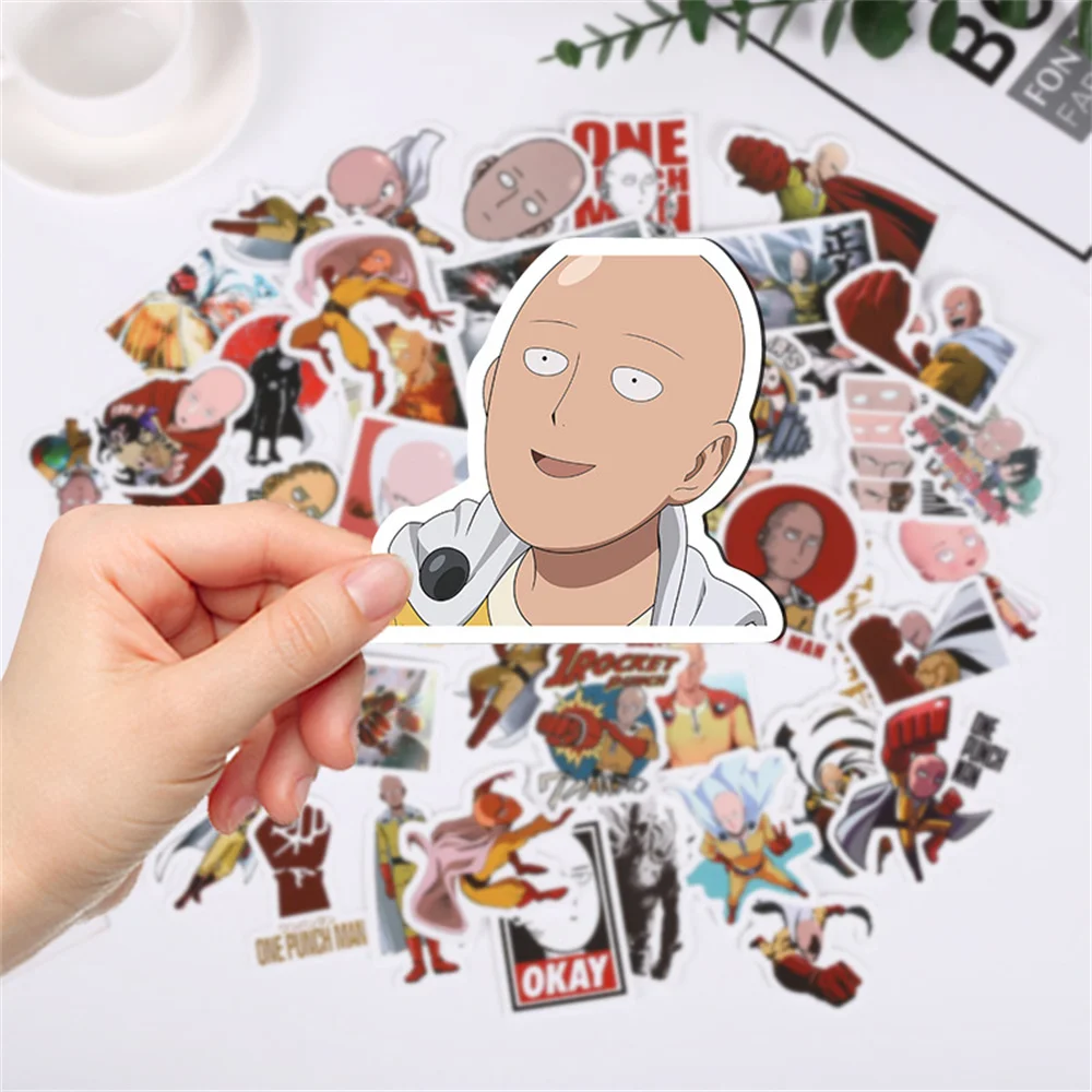 10/30/50PCS Cartoon Anime One Punch Superman Graffiti Sticker Skateboard Helmet Laptop Gift Toy Waterproof Sticker Wholesale