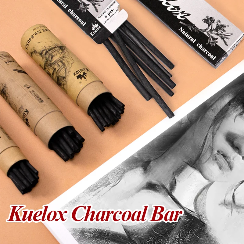 Kuelox Charcoal Bar Smooth Paper Tube Willow Artist Art Crayons Painting Profession Pencils Sketch Drawing Supplies