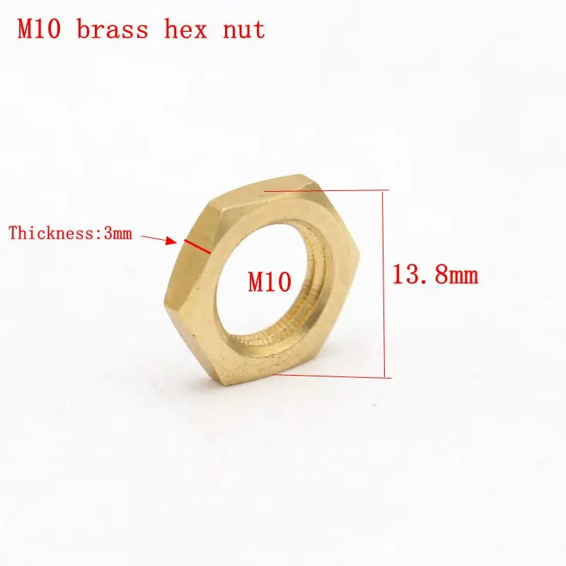 20 Pieces 50 Pieces 100 Pieces M10 Metal Hexangular Threaded Nuts Zinc Alloy Brass Hex Nut Fastening Washers Hardware Fittings