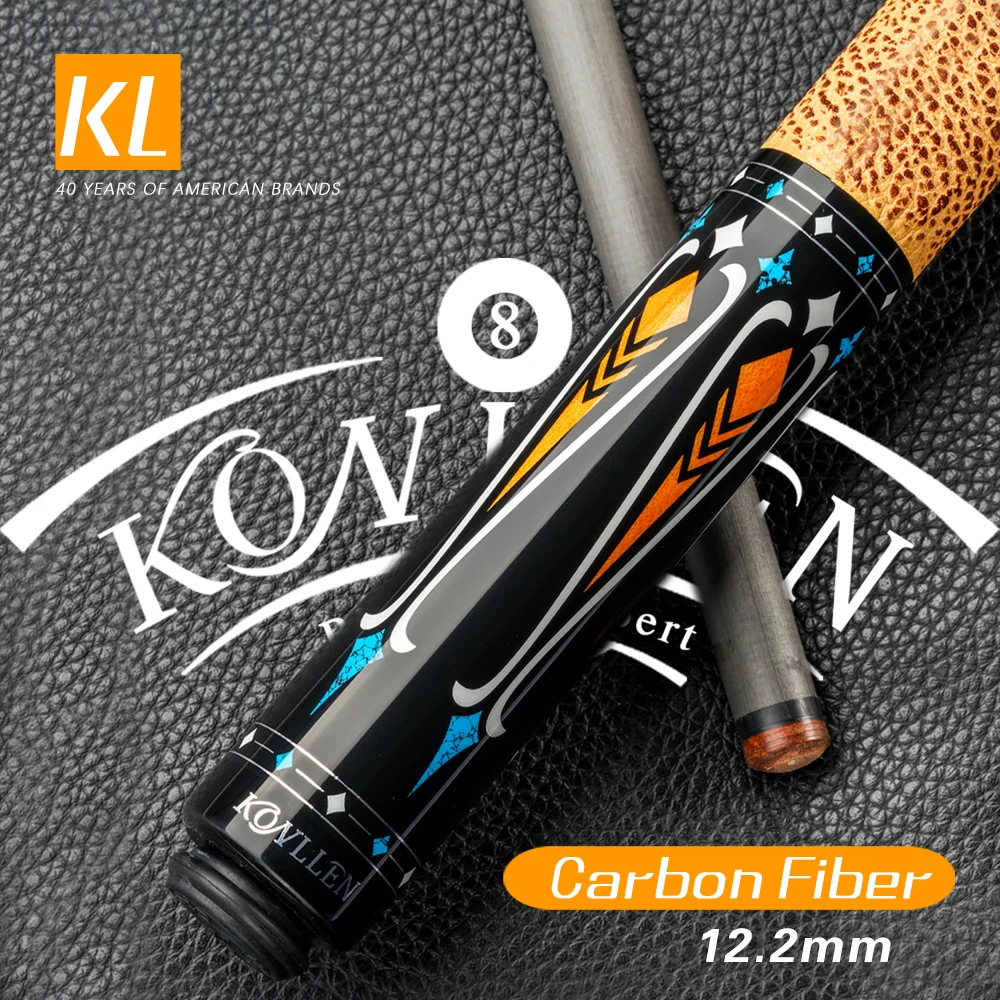 

KONLLEN Carbon Energy Shaft 12.5mm Full Carbon Fiber Pool Cue Stick 3/8*8 Radial Pin Joint Cowhide Grip Technology Cue Stick Kit