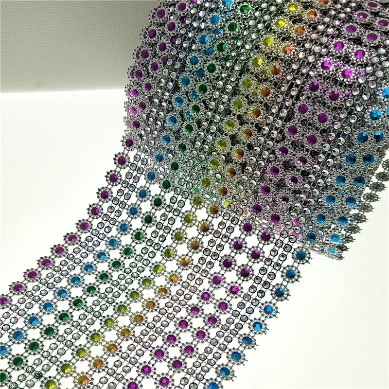 suoja 91.5cm 1yard/lot Rhinestone Chain Diamond Mesh Trim Wedding Diamond Sparkle Rhinestone Chain For DIY Crafts Cake Ribbon