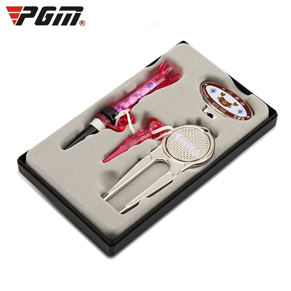 PGM Golf Three-piece Set Mark,Green Fork Mother and Son Tees Mark Golf Off-court Supplies Competition Prize Golf Accessories