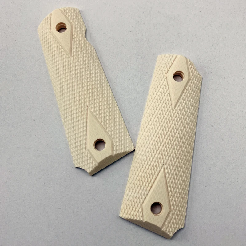 2Pieces NEW 1911 Grips White resin Handle Grips Patch CNC Carving Custom Grips Handle Grips