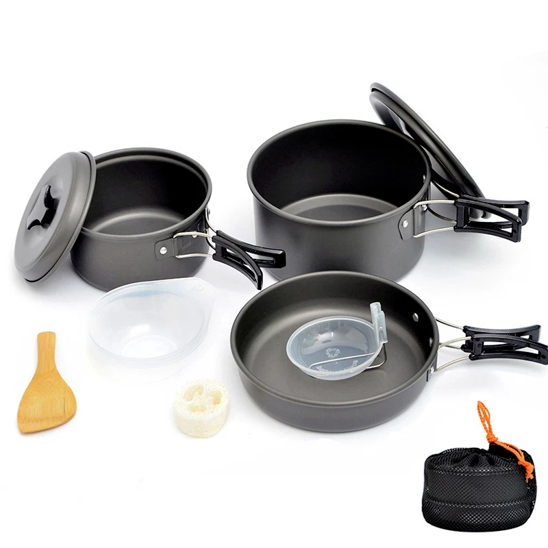 Portable Camping cookware Outdoor cookware set camping tableware cooking set travel tableware Cutlery Utensils hiking picnic set