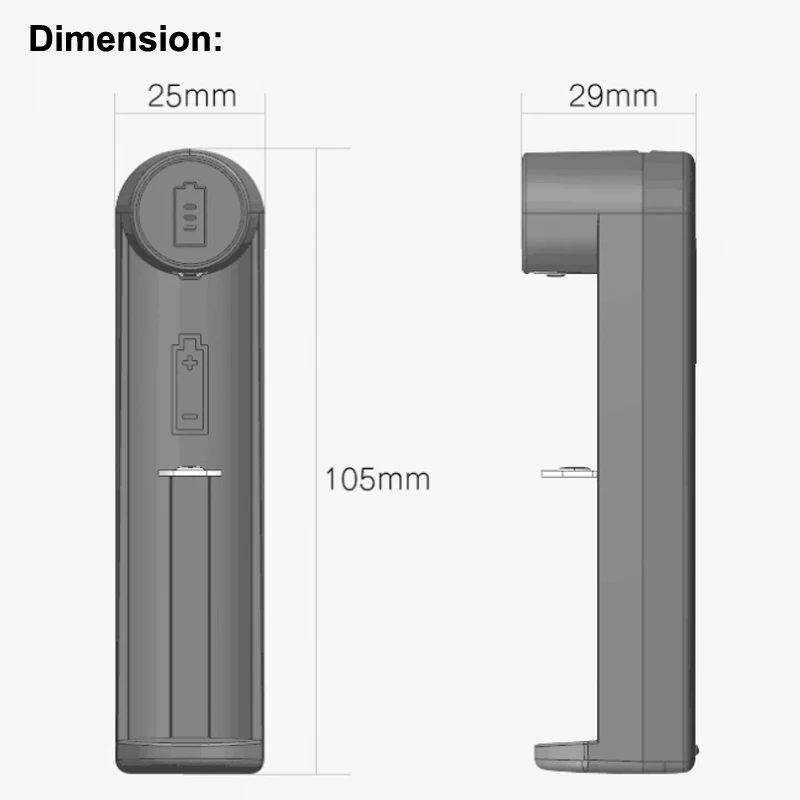 C1 Universal Portable USB Li-ion Battery Charger - Black (1 pc)