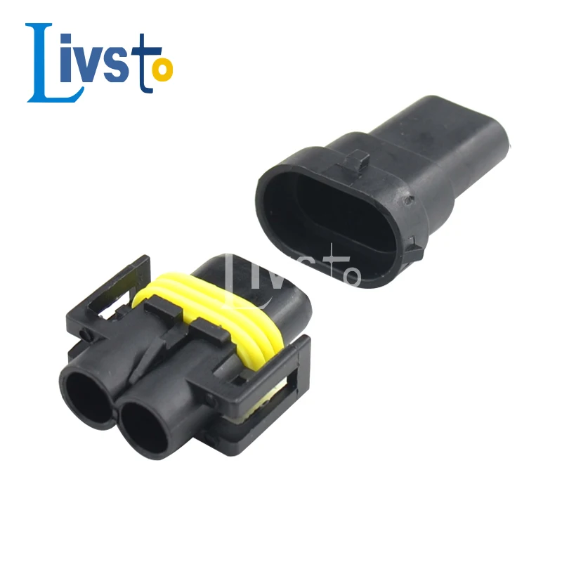 Delphi 2 Pin Way Automotive Sealed Connector Mistlamp Licht Socket H11 H8 H9 Xenon Plug 12124819 12124817