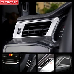 Stainless Steel Air Conditioner Vents Cover Trim For Audi A6 C8 2019 Silver Car Door Audio Speaker Frame Decoration Decals