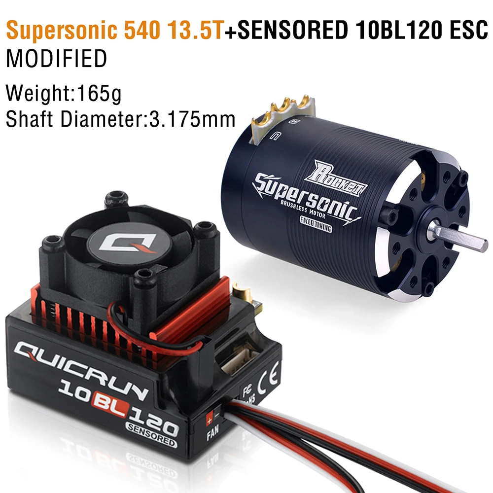 Rc Motor Rc Esc Hobbywing 10BL120 Esc Rocket 540 Motor Sensored Borstelloze Combo Voor 1/10 Drift Rc Auto