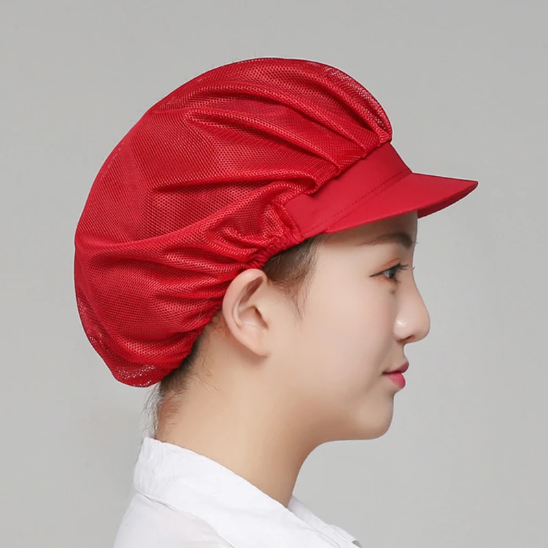 Unisex Elastic Workshop Cap Breathable Women Men Dust-proof Cap Cafe Bar Kitchen Restaurant Bakery Waiter Chef Work Wear Hats