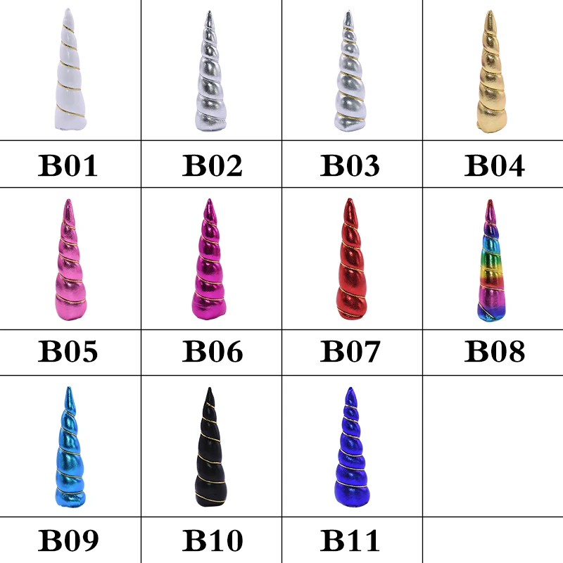 1/3/6pcs Unicorn Horn Hair Accessories Multicolor Headband Accessory No Hair Pin for Unicorn Theme Party Kids Favor Decorations