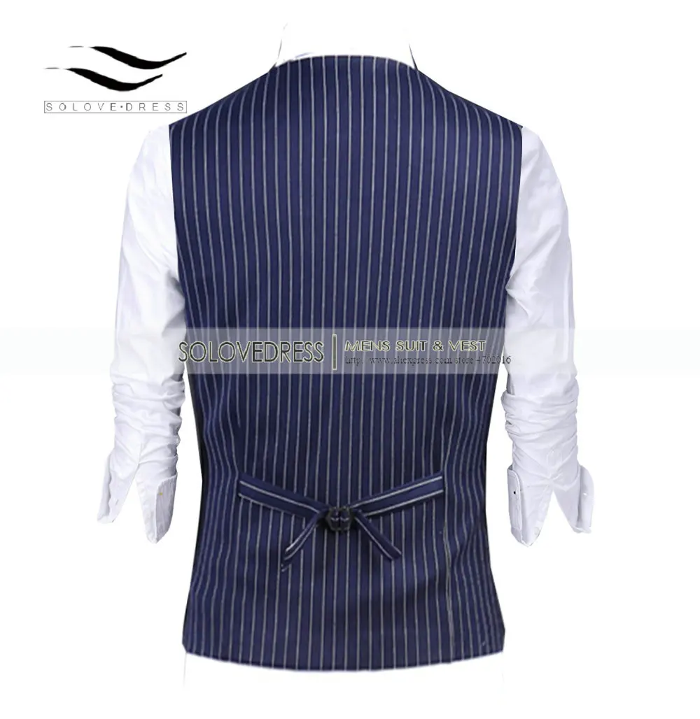 Terno masculino colete formal negócio listra colete verde limão melhor homem casaco para casamento, borgonha/preto/azul real/azul marinho