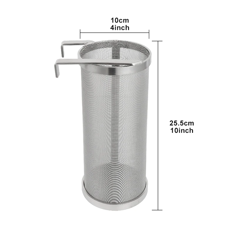 Stainless Steel Hop Spider Beer Strainer Homebrew Hop Filter Cartridge With Hook For Beer & Tea Kettle Brew Filter 300 Micron