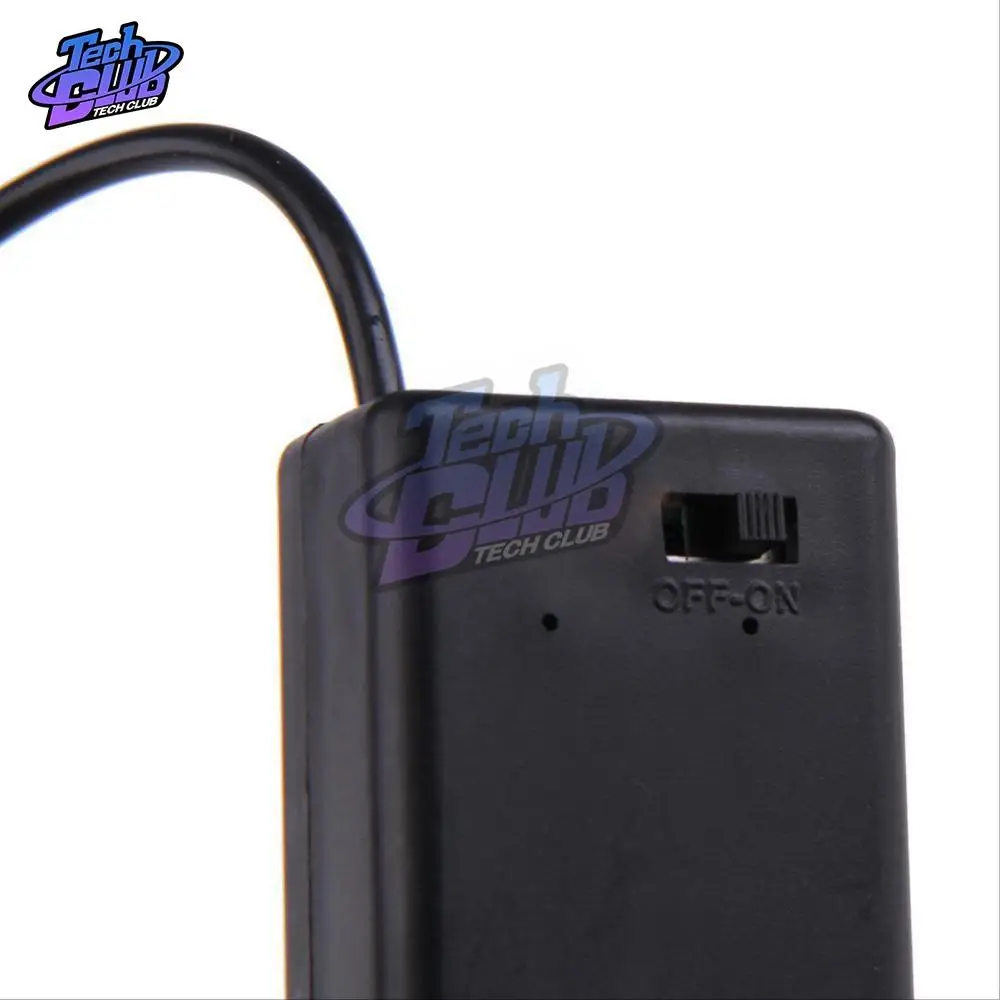 Custodia portabatteria 9V PP3 con interruttore ON/OFF con cavo metallico coperchio portatile per batteria + spina DC 2.1mm