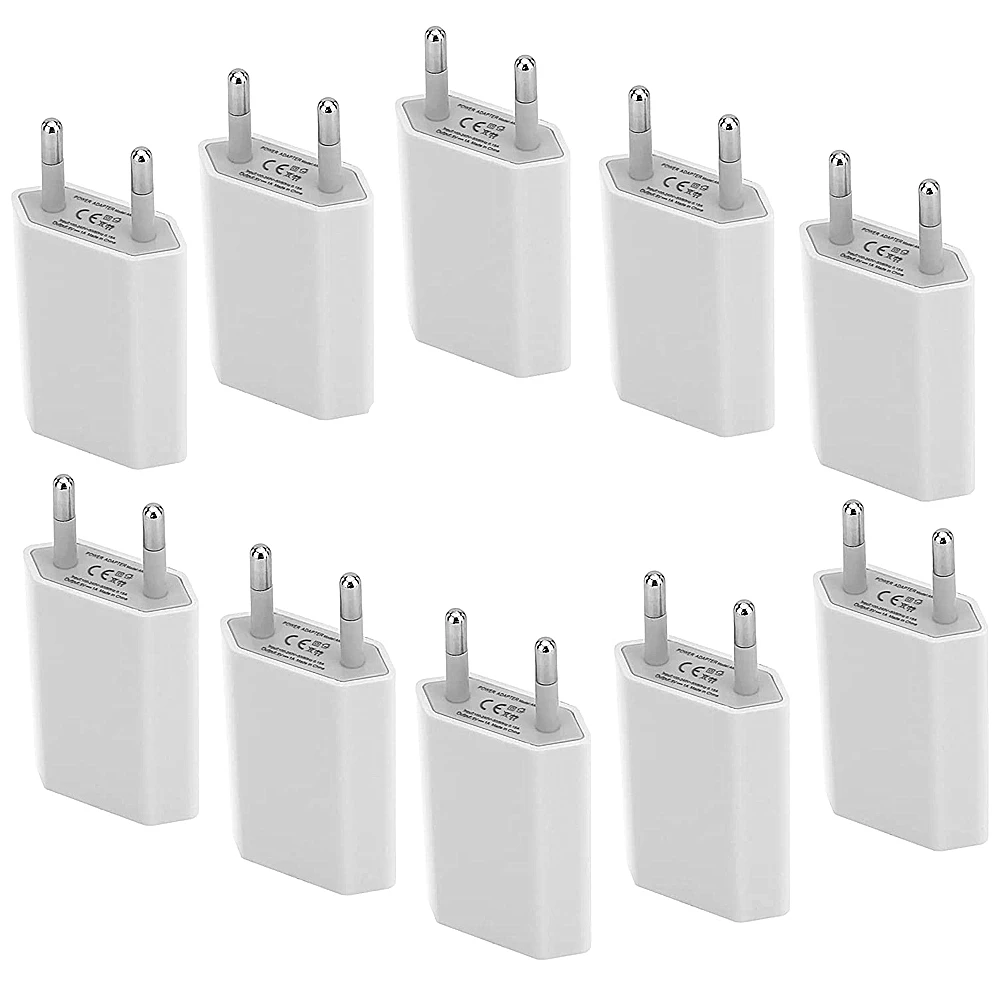 

10Pcs/Lot USB Charger EU Wall Travel Charge Adapter For iPhone 8 7 6 6S Plus 5 5s 4 4s XS MAX X XR 8 7 6 6S Plus Charging