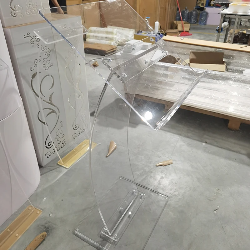 Transparett Acrylic Plexiglass Pulpit Podium For School Church Lectern Wedding Party Decoration