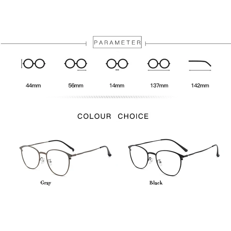 Oval Shape Full Rim Optical Glasses Frame with Polarized Clip-on Eyeglasses Frame Spectacles Metal Alloy Eyewear Prescription