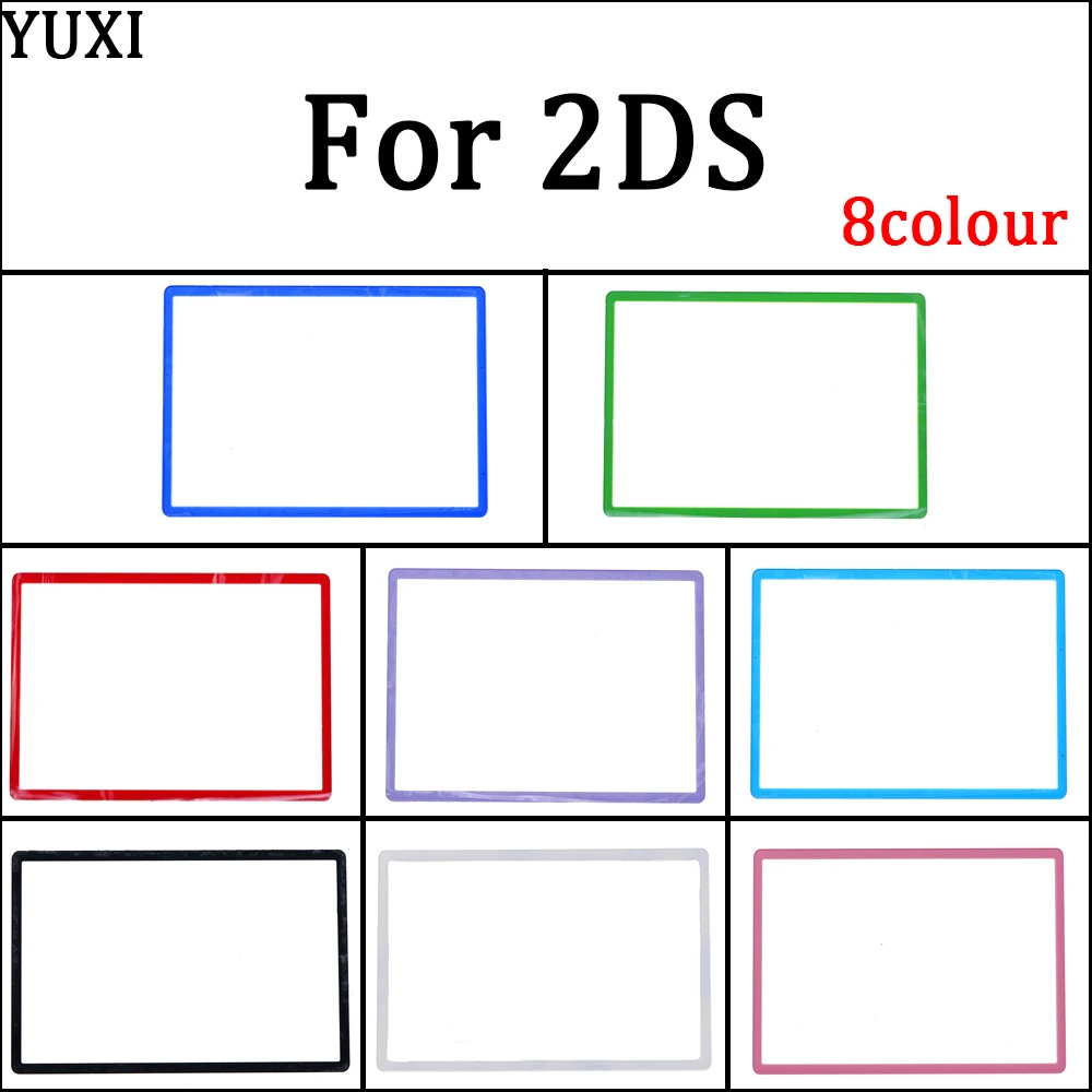 

YUXI Colorful Upper LCD cover for Nintendo for 2DS Top LCD Screen New Plastic Cover Len replacement