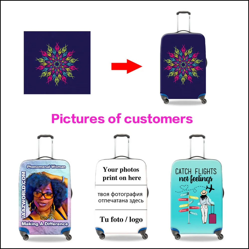 Women Waterproof Luggage Protective Cover For 18-32 Inch Unicorn Printing Custom Suitcase Cover Customized Logo Case For Luggage