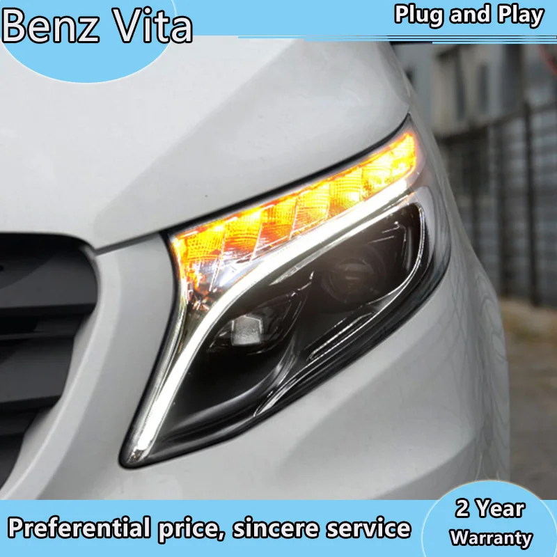 

Car Styling for Benz vito headlights 2017-2019 For vito V250 V260 head lamp led DRL Bi-LED Lens Double Beam high low beam LED