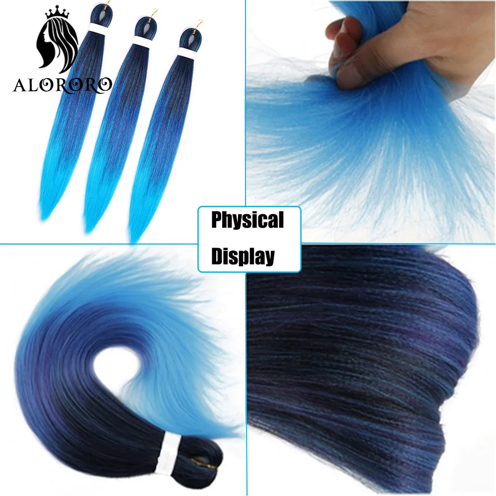 Alororo-Afro Jumbo Tranças De Cabelo Sintético, Extensões De Trança, Pré Esticadas, Profissão Tranças, 24"