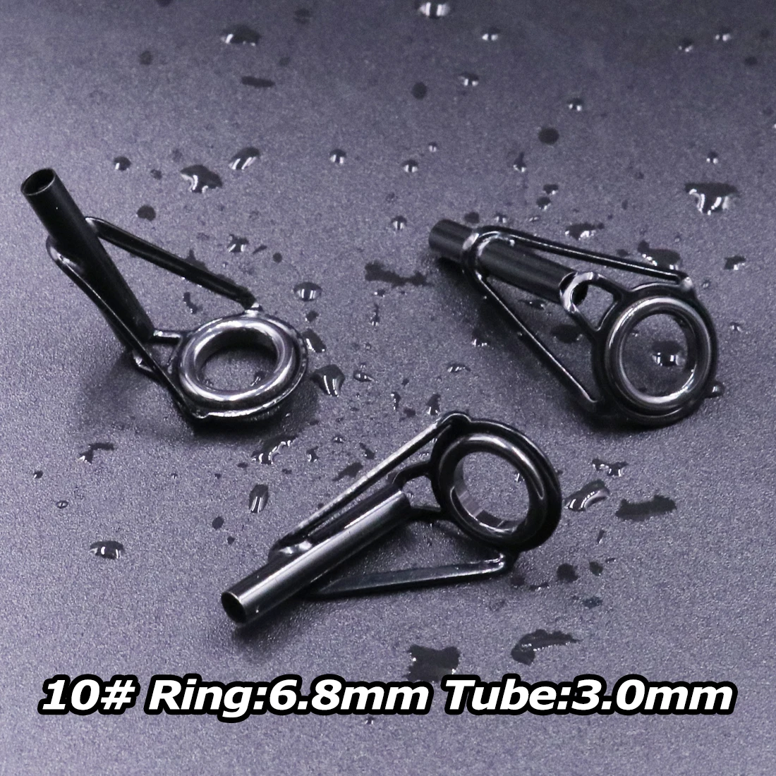 5 Stück Angelrute spitzen führungen Reparatur satz Edelstahl rahmen Keramik ringe schwarze Rute Bau führung Augen bau Reparatur 6 # ~ 16 #
