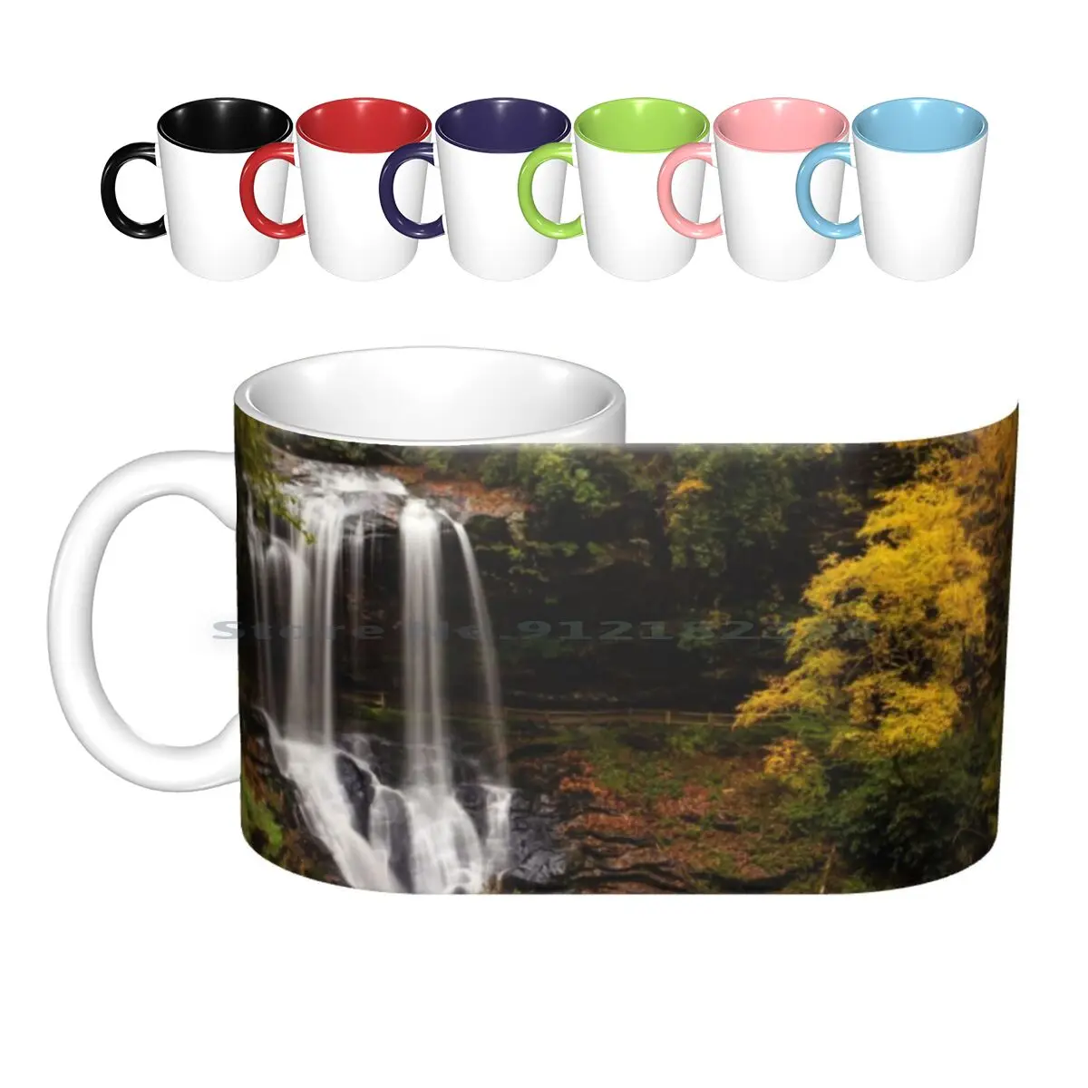 Dry Falls Ceramic Mugs Coffee Cups Milk Tea Mug Waterfalls North Carolina Autumn Fall Creative Trending Vintage Gift Bottle Cup