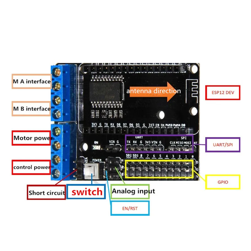 2 sztuk/partia ESP8266 płytka rozwojowa L293D tarcza ESP-12E NodeMCU WiFi napęd silnika karta rozszerzeń IOT dla inteligentnego obudowy robota RC