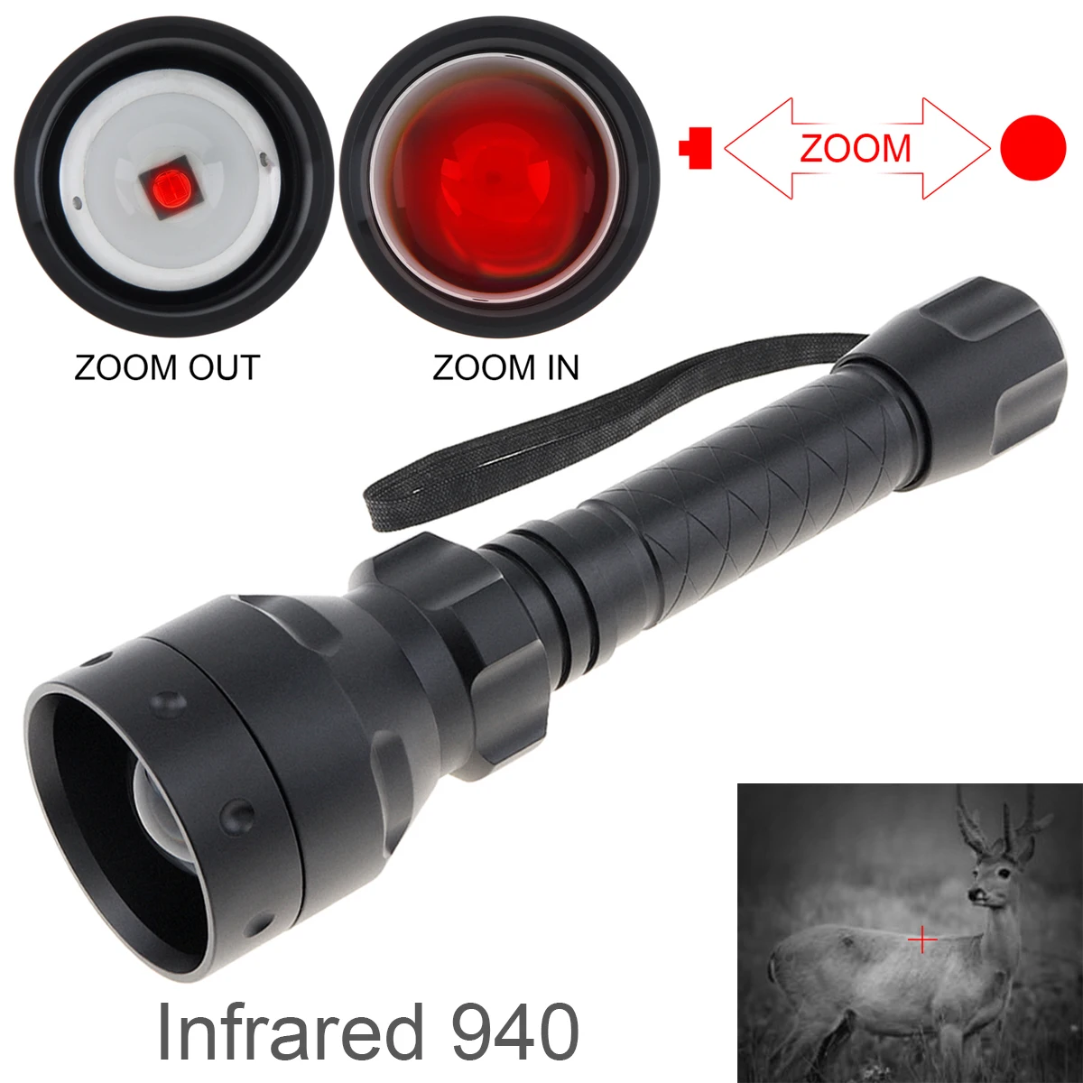 SecurityIng IR 940nm T50 Infrared Flashlight Waterproof LED Range Radiation Night Vision Torch for Outdoor Linterna   Hunting