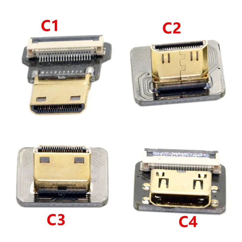 FPV Micro Mini HDTV 90 degree Adapter 5cm-80cm FPC Ribbon Flat HDTV Cable Pitch 20pin Plug Connector