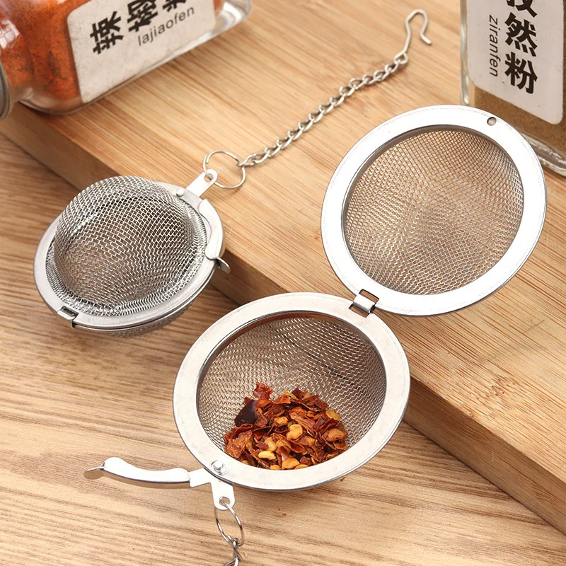 4 Size Stainless Steel Tea Infuser Sphere Locking Spice Tea Ball Strainer Mesh Infuser Tea Filter Kitchen Accessories Dropship