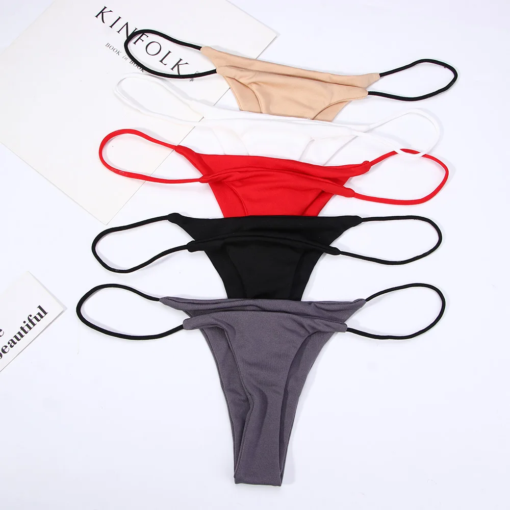 Thin Strap Women Thongs G Strings Plus Size Low Rise T-back Bikini Panties Underwear Female Lingerie S-XL