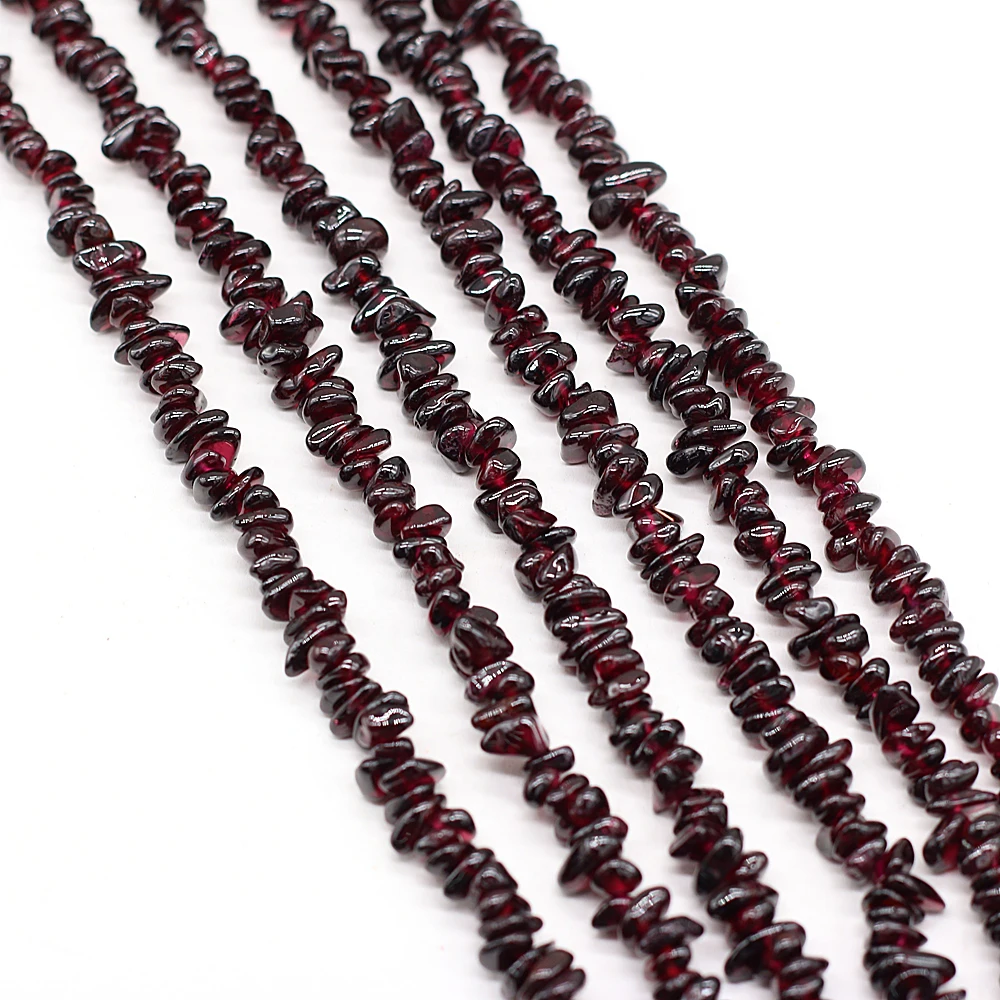 Natural Pomegranate Stone Beads Dark Red Garnet Irregular Chip Gravel Beads for Jewelry Making DIY Charm Necklace Bracelet 15\'\'