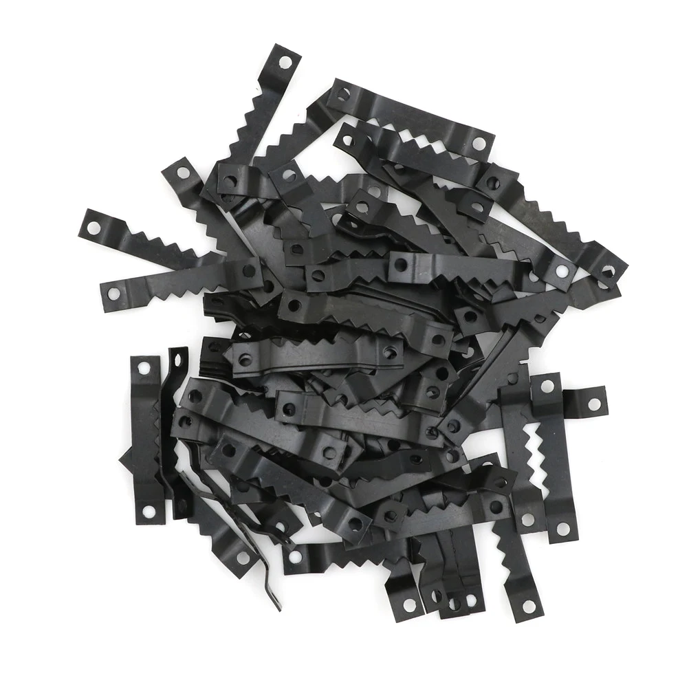 100pcs Black No Nail Picture Frame Hooks Saw Tooth Sawtooth Hangers 40*7MM