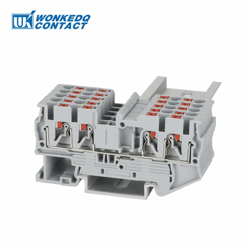 PT2.5-QU Push-in Terminal Block Din Rail PT 2.5mm² 2-in 2-out Wire Electrical Connector Plug PT 2.5 QUATTRO