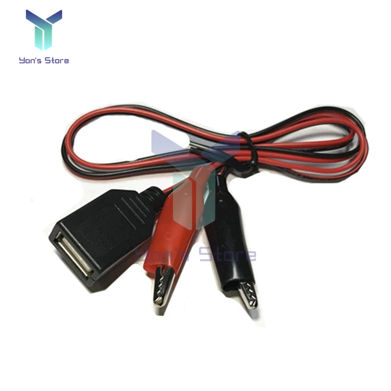 Alligator Clip Small Crocodile Test Clip to USB Adapter Female Cable Length 58CM Metal Durable Practical Tools