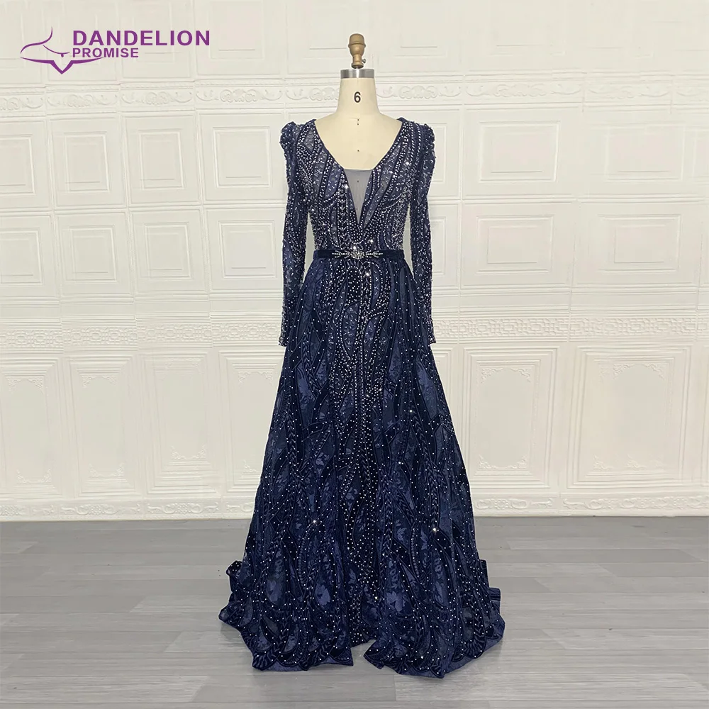 Luxury  Evening Dresses for Women 2020 Dubai Arabic Long Sleeves V Neck Mermaid Velvet Crystal Handmade Formal Prom Party Gown