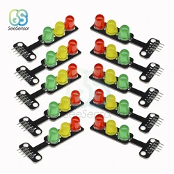 Mini feu de signalisation LED RVB, technologie d'affichage pour Ardu37, rouge, jaune, vert, 5mm, 5V, 10 pièces