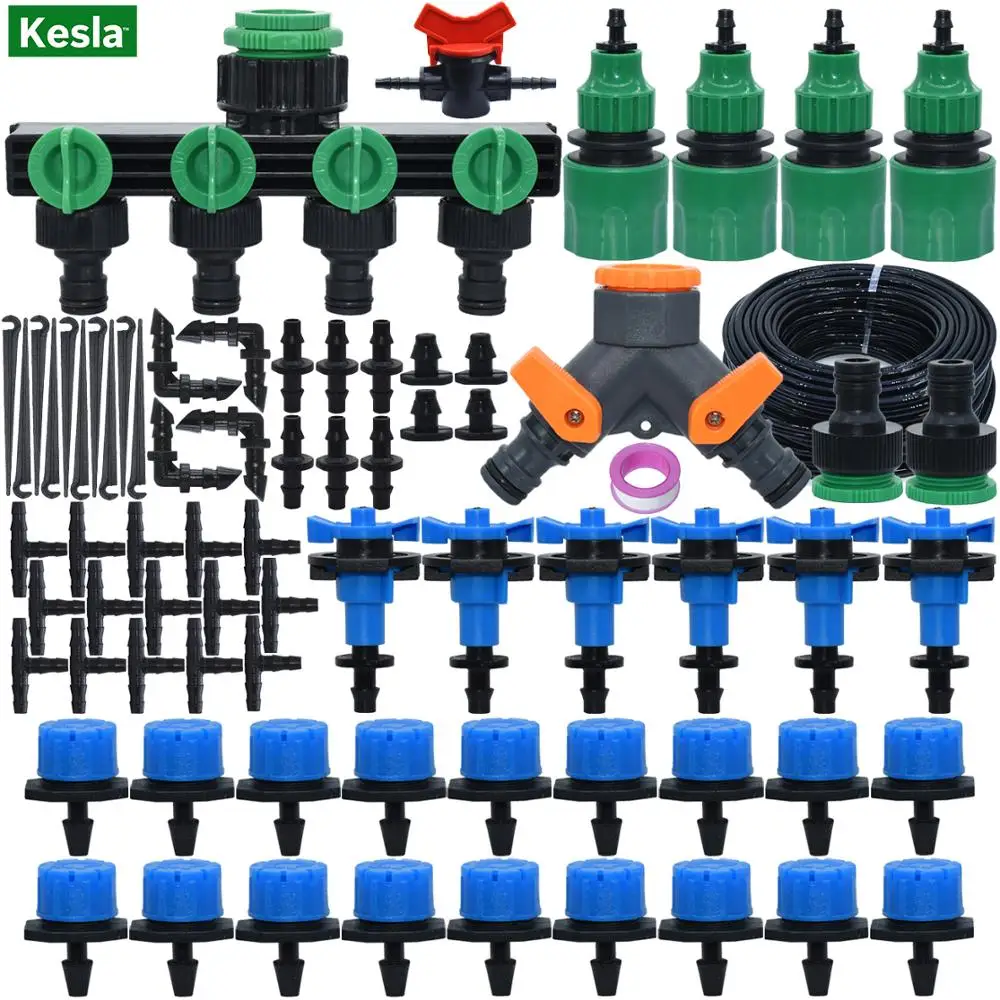 

KESLA 5-35 м садовая Автоматическая микро система капельного орошения самополив набор регулируемые капельницы 360 ° распылитель сопла теплицы