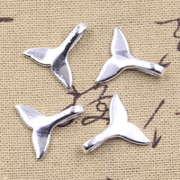 15pcs Charms Whale Tail 19x18mm Antique Silver Color Pendants Making DIY Handmade Tibetan Finding Jewelry