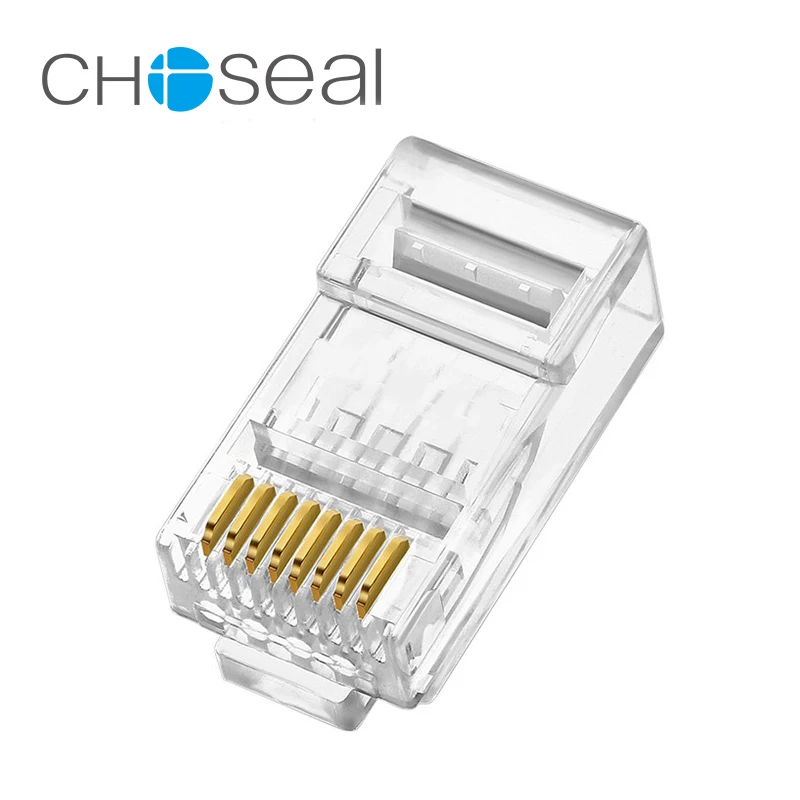 Choseal QS6016S Gold Plated Network Cat6 Modular Plug UTP Connector RJ45 Plug