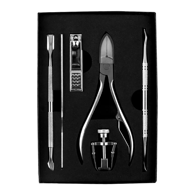 

Private Label 6pcs Manicure Pedicure Set 6 in 1 Nail Cutter Dead Skin Pliers Set 6 Pieces Nail Ditch Scissors Inlay Corrector