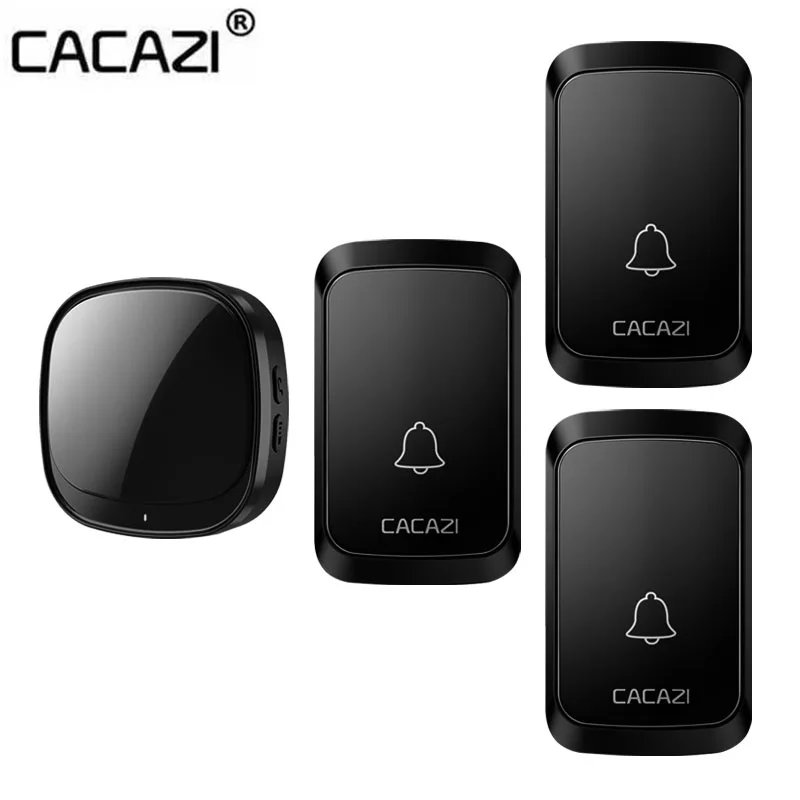 

CACAZI USB Wireless Doorbell 300M Range Home Intelligent Waterproof Door Bell 60 Chimes 1 2 Button 1 2 3 Receiver 2021 Newest