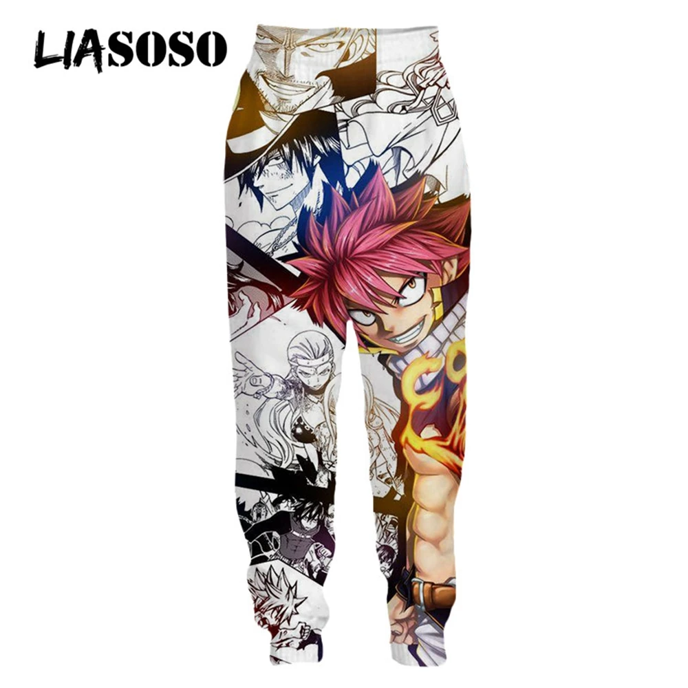LIASOSO 3D Print Anime FAIRY TAIL Many Face Sweatpants Casual Streetwear Harajuku Trousers Jogging Women Men's Oversize Clothes