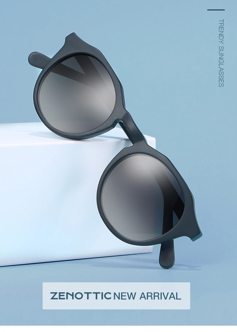 ZENOTTIC Mode Acetat Runde Polarisierte Sonnenbrille Vintage Schatten UV400 Neue Männer/Frauen Retro Damen Sonnenbrille 600001 S – Detail 4