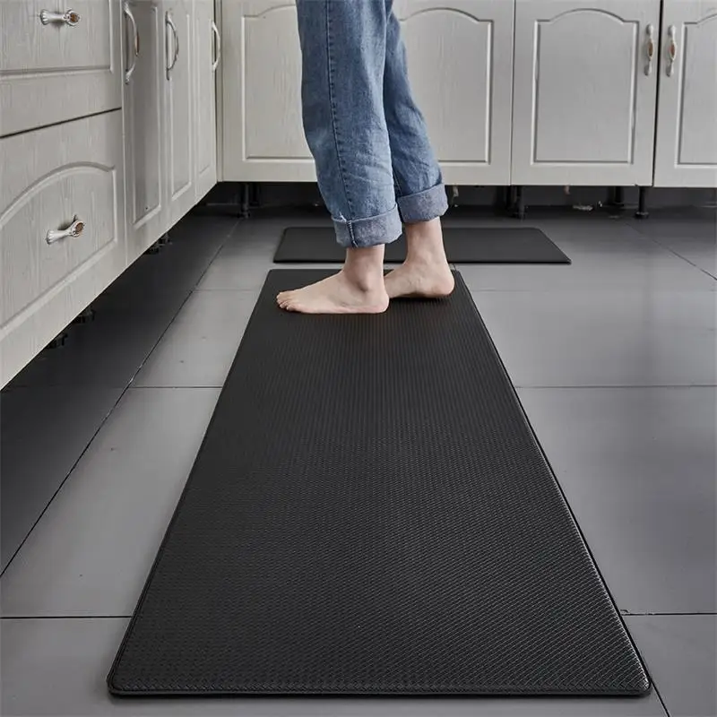 

Japanese Waterproof PU Kitchen Mat Home Entrance/Hallway Doormat Anti-Slip Bathroom Carpet Brief Solid Balcony/Closet Rug