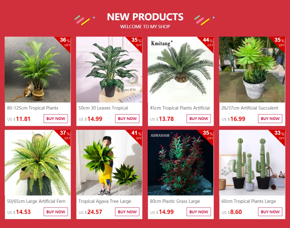 40 cm künstliche Pflanzen Cycas Palme Kunststoff tropische Pflanze gefälschte Baumblätter falsche Blätter für Hausgarten Hochzeitsdekoration – Detail 5