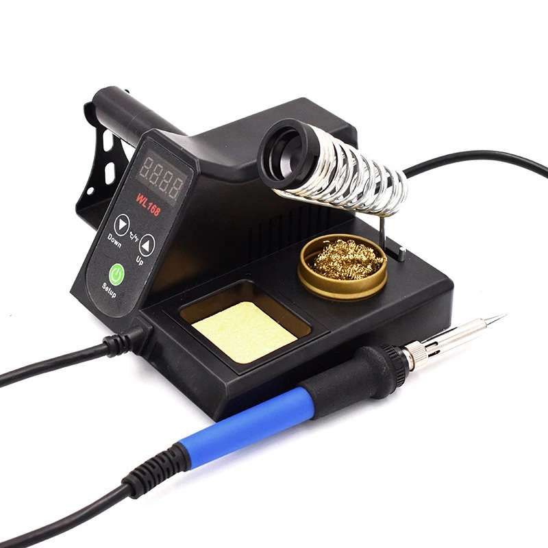 Digital Display Soldering Iron Station Kit, Holder Stand,Sponge,Copper Wire,C/F Switch Conversion, 60W, 168