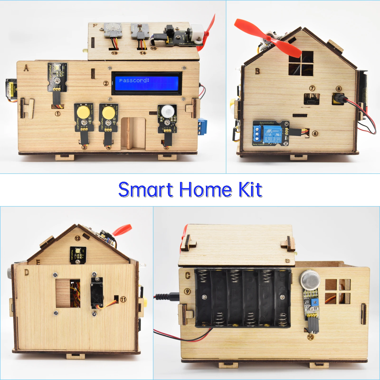 Русский учебни Keyestudio Smart IOT Home Kit with PLUS Board for Arduino Starter Kit DIY Projetcs STEM Programming /CE Compliant